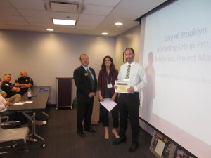 Jeff Buser with Hunington Bank, was honored as one of Northeast Ohio's Top Workplaces at our luncheon on 9-11-14. Chamber President David Hill (Dollar Bank) and Brooklyn Council President Katie Gallagher, presented the certificates.
