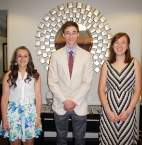 2014 Scholarship Recipients (Amanda Mina, Adam Calogeras, & Emily Delaney)
