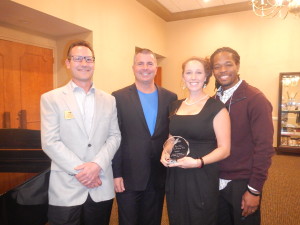 Chris Ellis, Chamber President, and David Nodge, Chamber Vice President, presented Jessica and Daniel Cliff with their Small Business Member of the Year award at our November 12th Holiday Social. 